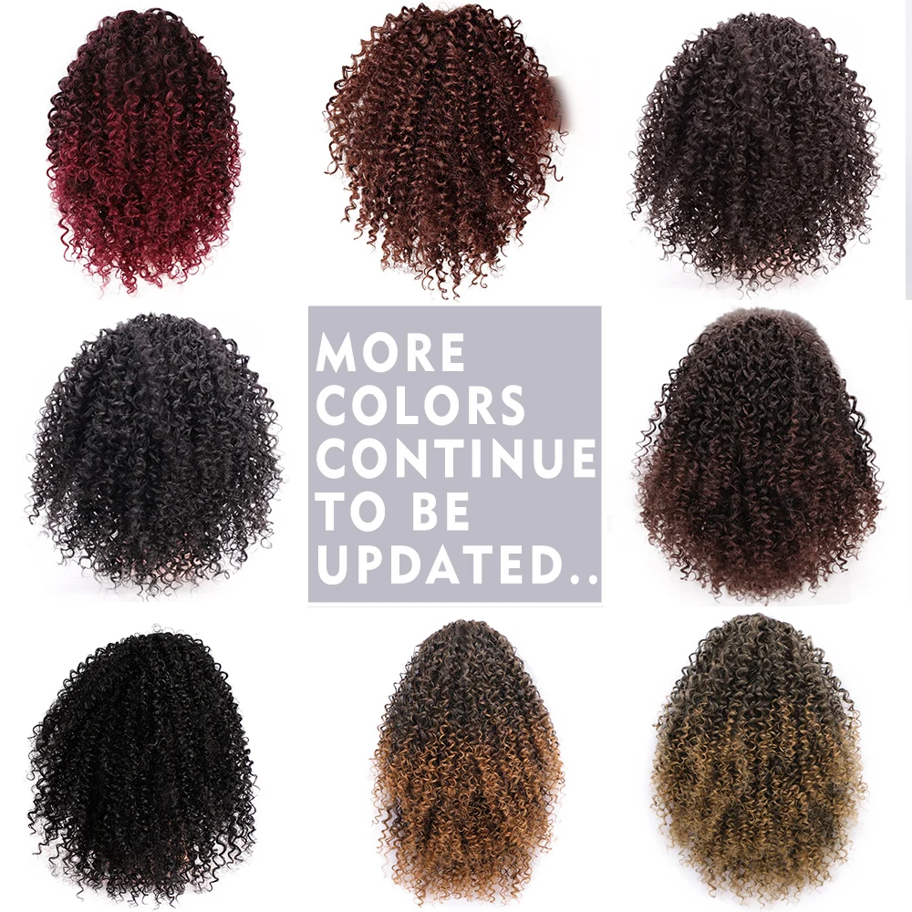 Synthetic Afro Kinky Curly Hair Extension Drawstring Puff Ponytail Synthetic Clip in Pony Tail African American Hair Extension