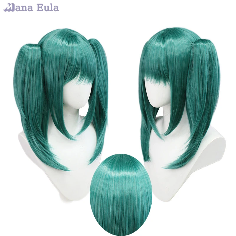 Парик Вампир Мику 2024 VOCALOID MIKU Косплей Термостойкий Зеленый 50 СМ Двойной Хвост