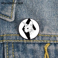 sphynx cartoon printed pin custom funny brooches shirt lapel bag cute badge cartoon cute jewelry gift for lover girl friends