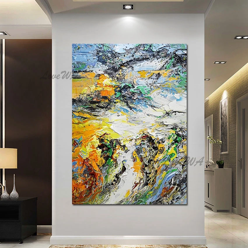 

Unframed Art Wall Acrylic Palette Knife Painting 3d Picture Beautiful Scenery Canvas Roll Artwork Modern Abstract Painting