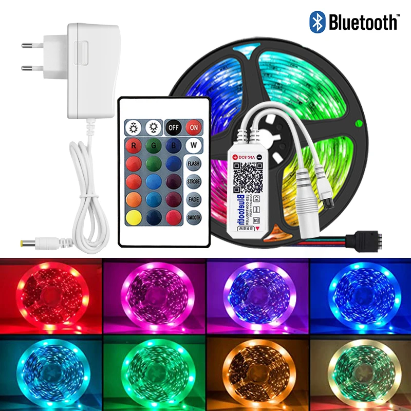 

12V Bluetooth app 5M LED strip light RGB5050 room LED light with computer room atmosphere light DIY indoor decoration