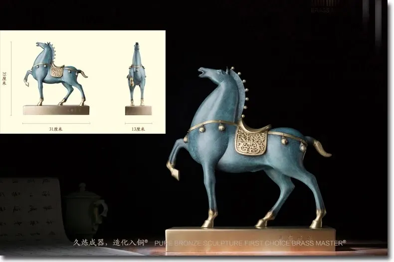 

Limit # high-grade Royal TANG HORSE Home Spiritual Art Good luck success Talisman FENG SHUI Handmade COPPER Sculpture statue