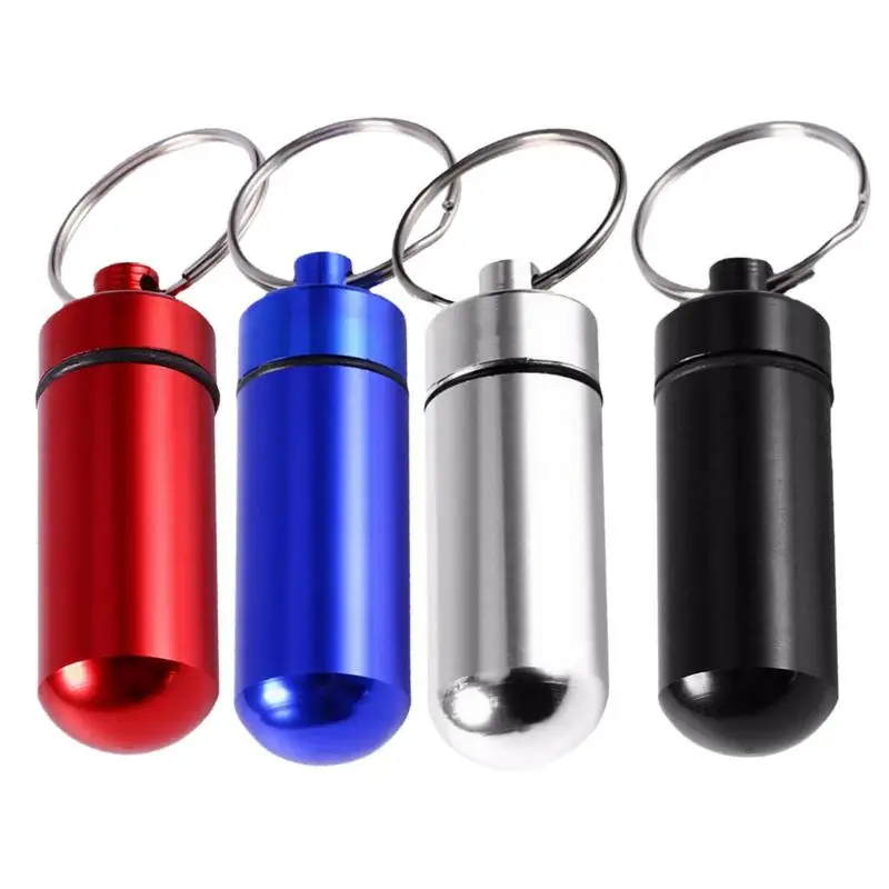 

Pill Keychain Medicine Box Pill Case Water-proof Tablet Dispenser Organizer Daily Using Small Pocket Pill Box Keychain