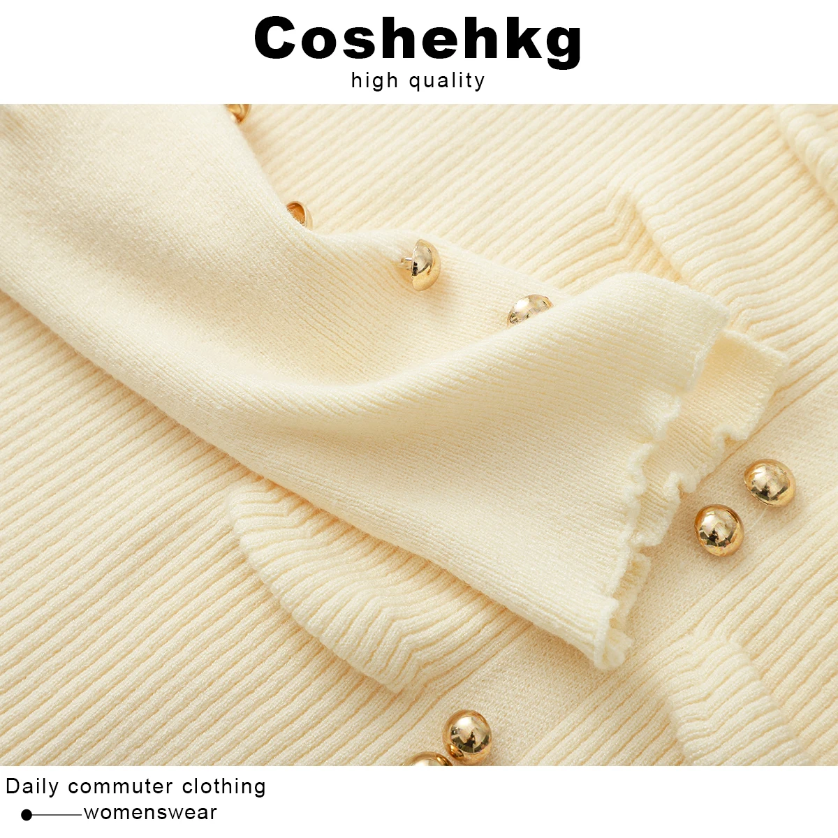 Coshehkg/французский sle квадратный воротник с пышными рукавами и длинными вязаная