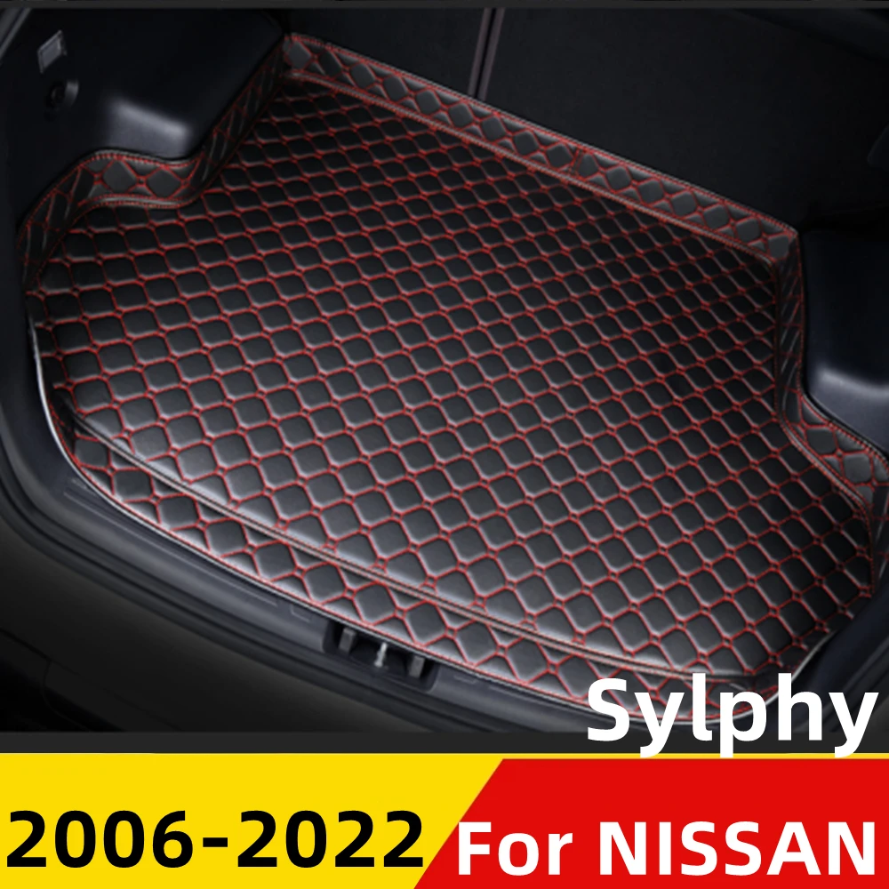 

Коврик для багажника автомобиля для NISSAN Sylphy 2006 2007-2022, высокая сторона, водонепроницаемый задний грузовой коврик, коврик, автомобильные аксессуары, подкладка для багажника