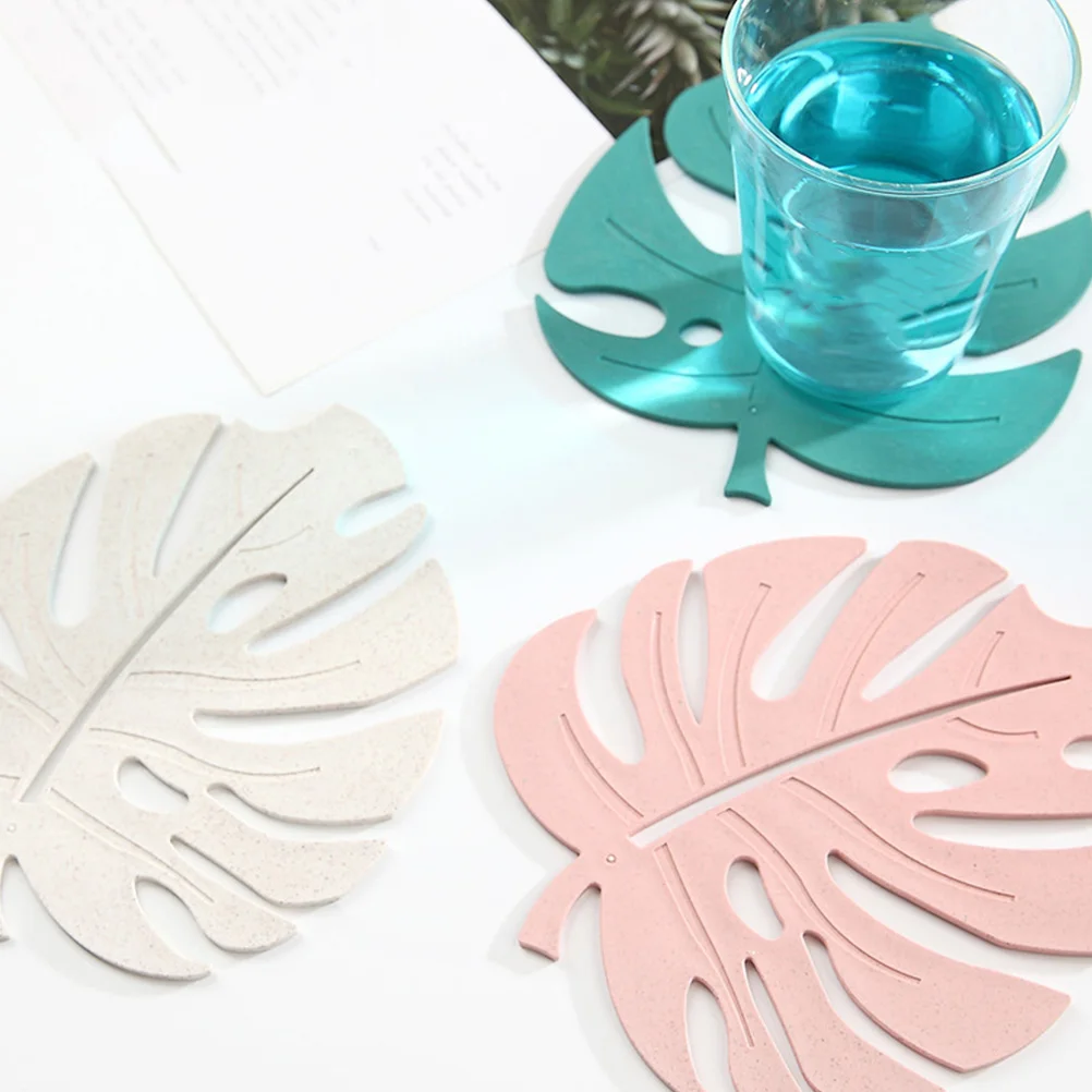 

Leaf Placemats Table Mat Placemat Cup Mats Insulation Coaster Heat Party Tropical Leaves Dining Green Monstera Pads Hot Palm