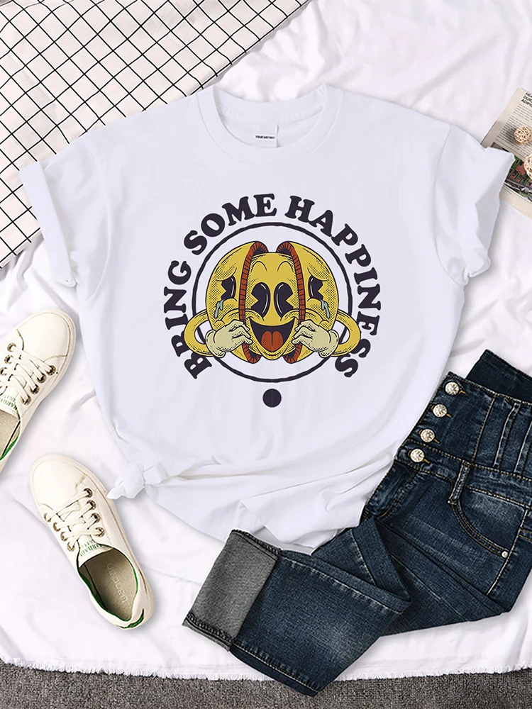 Футболка с отказом печали, приносит некоторые хаппи, дышащая футболка, мягкая креативная футболка, футболка