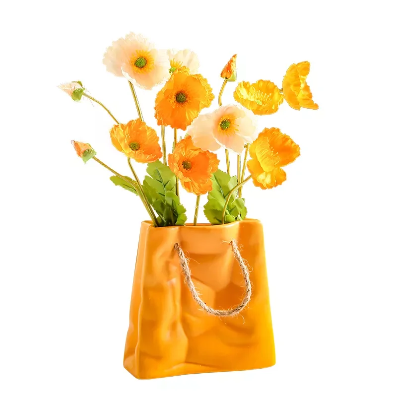 

Creative Ceramic Bag Vase Decoration Living Room Flower Arrangement Nordic Table Dried Flower Vase