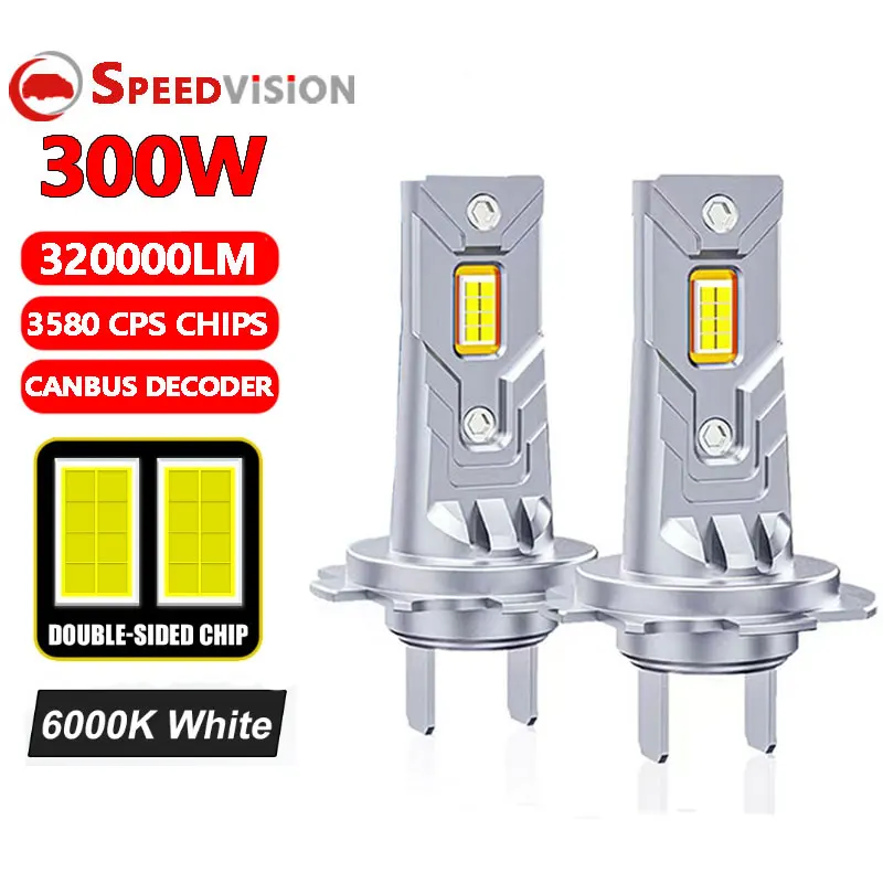 300 лм 9005 Вт H7 светодиодная лампа для Фар H4 H11 Высокая мощность 1:1 автомобильная 9006