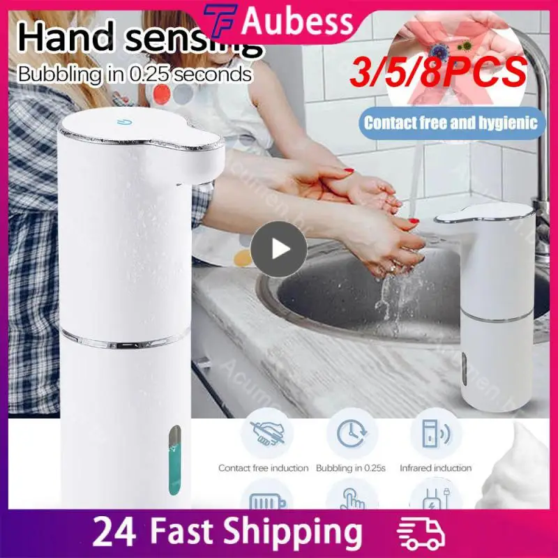 

3/5/8PCS Third-gear Mode Automatic Induction Machine Automatic Soap Dispenser Mute Auto Soap Dispense Incline The Liquid Outlet