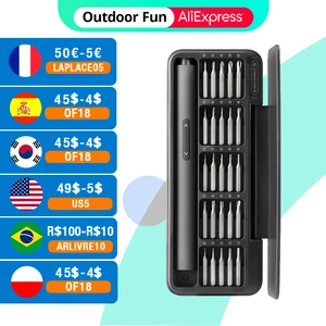 hoto precision screwdriver kit 25 in 1 rechargeable power screwdriver magnetic bits electric screwdriver set for mobile phone free global shipping