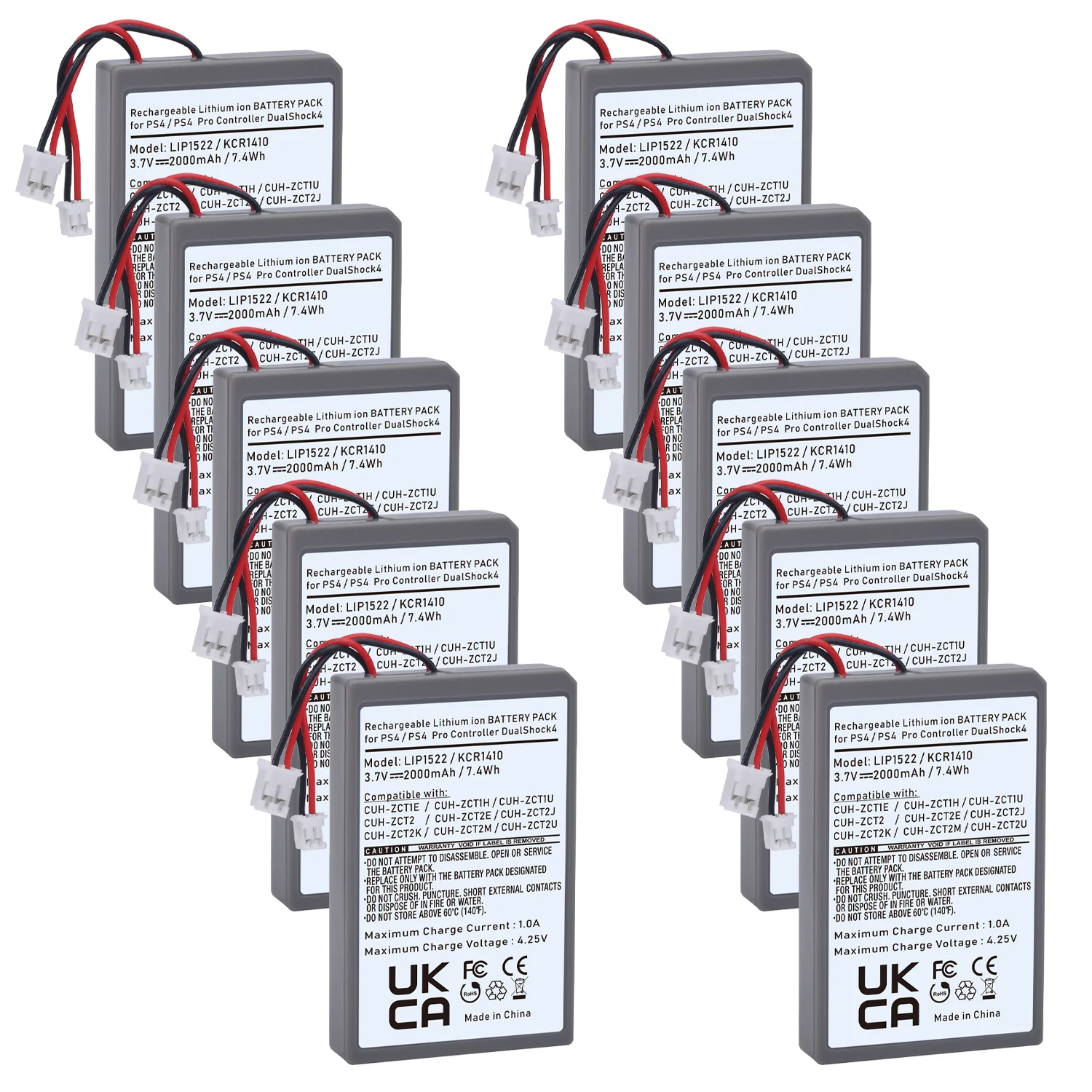 10 шт., 2000 мАч, аккумулятор LIP1522 KCR1410 для беспроводного контроллера Sony PS4 Pro
