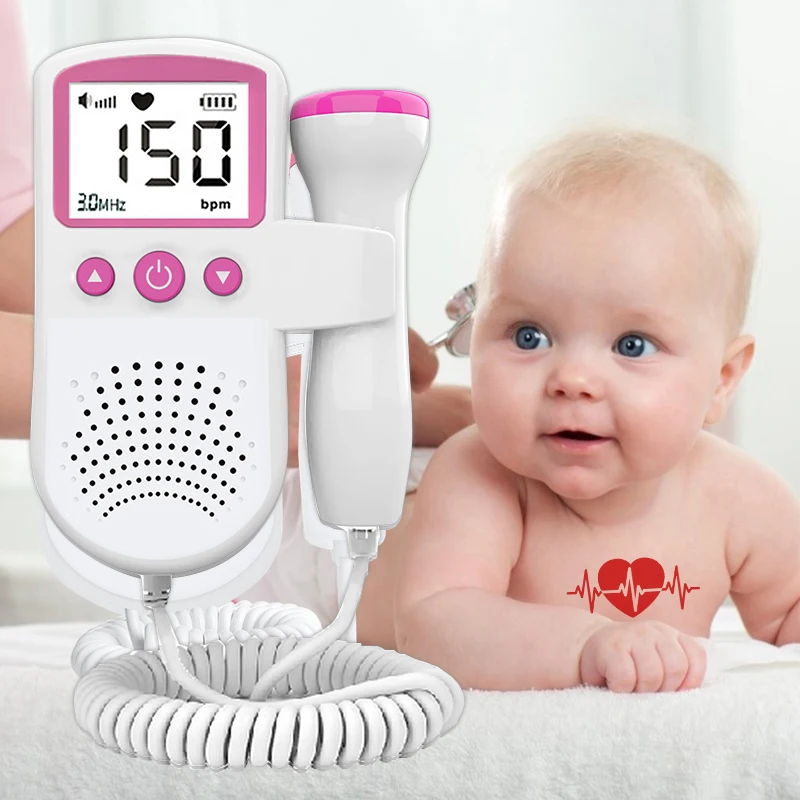 9 Weeks Testable Fetal Doppler hand-hold Pocket portable Baby heart pregnancy Ultrasound fetus doppler Detector machine monitor |