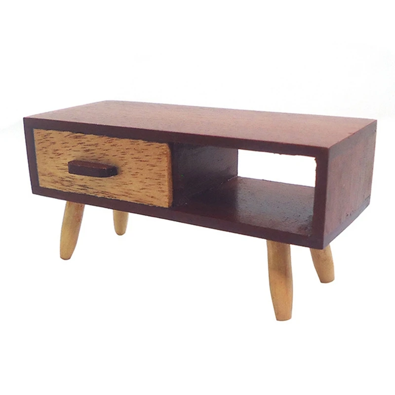

1:12 Dollhouse Miniature Wooden TV Cabinet Storage Cabinet Model Dollhouse TV Cabinet Decoration With Drawers