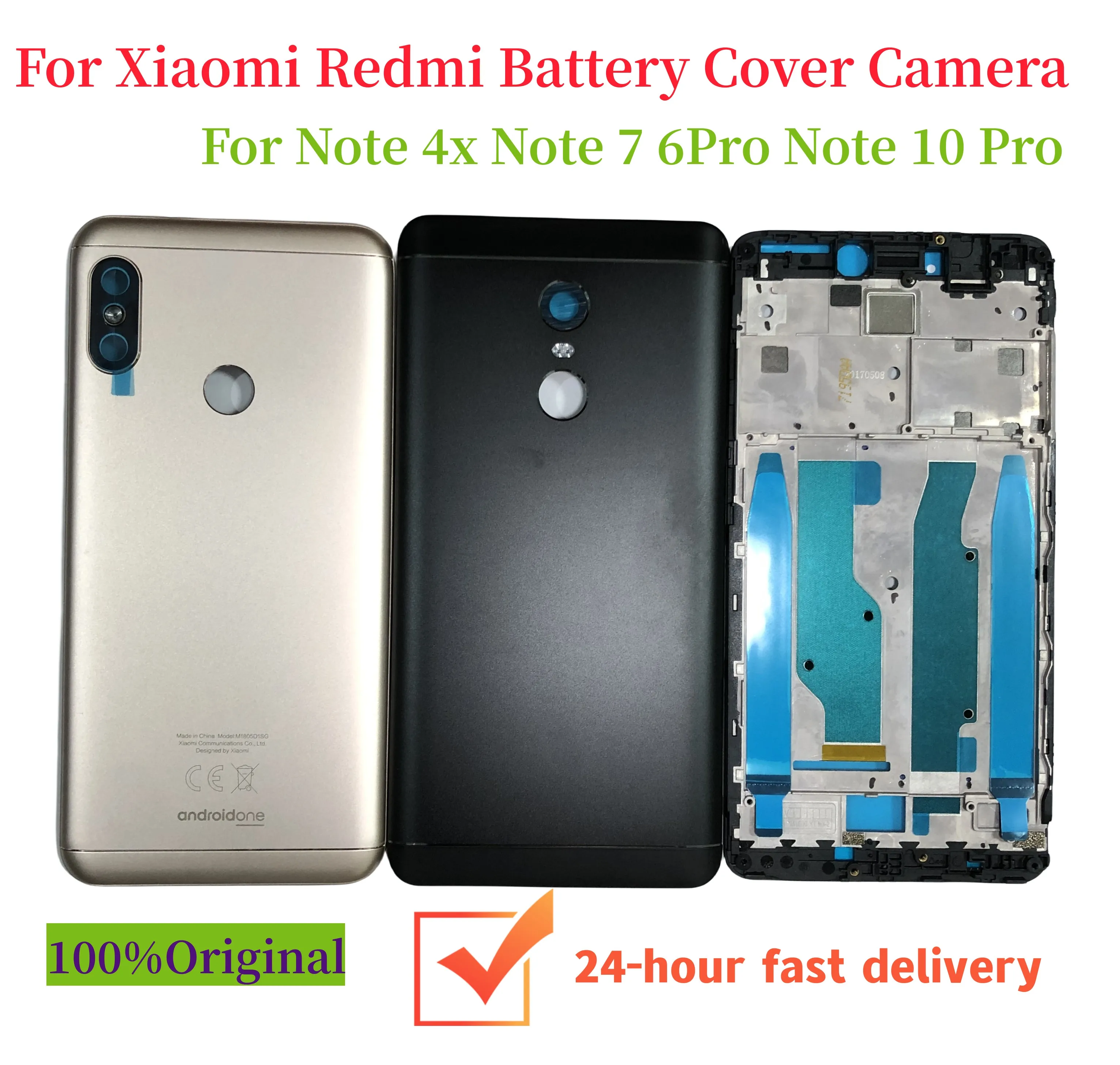 

For Xiaomi 5x Middle Frame Redmi 6 Pro Note 4x Battery Cover Note 7 Rear Dual Camera Note 5Pro Note 10 Pro Camera Redmi 4x LCD