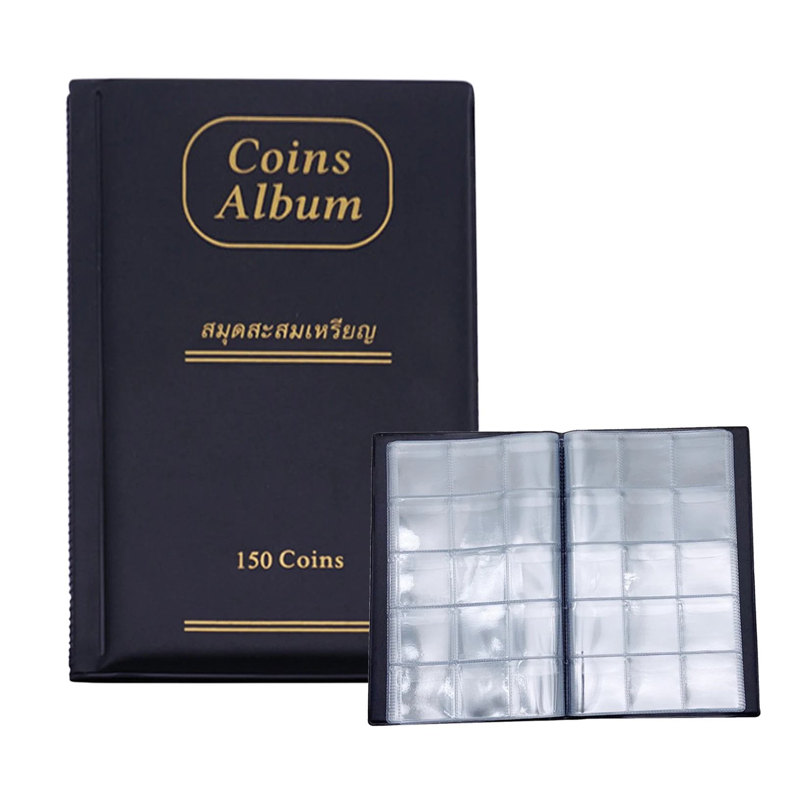 

150 Pocket PVC Transparent Coin Collection Book For Collector DIY Gift Coin Collection Album Stationery Collect Book Supplies