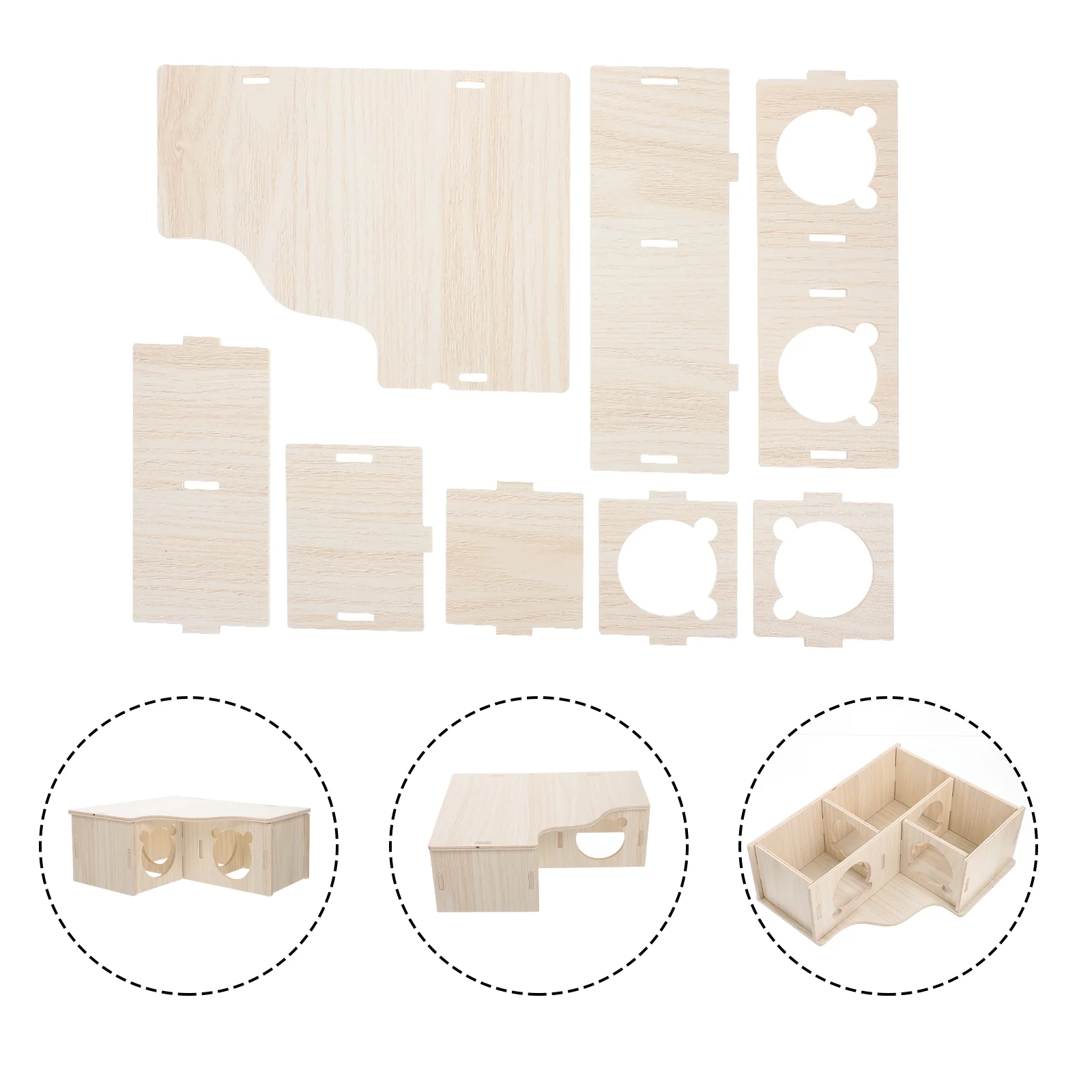 

Hamster House Wooden Small Toy Tunnel Toys Hideout Huthiding Animal Sleeping Pet Guinea Mazerat Cageplayground Assemble Rest