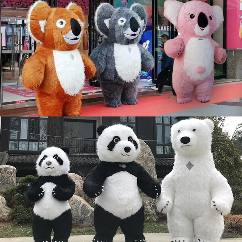 Гигантская полярная панда медведь надувной костюм уличный смешной женский для