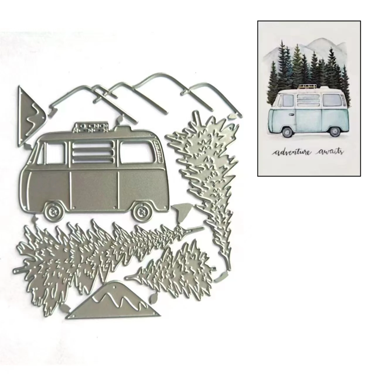 

Металлические Вырубные штампы Van Pine Tree 2023 для «сделай сам», бумажные открытки для скрапбукинга, рельефное декоративное ремесло, высечка, Нов...