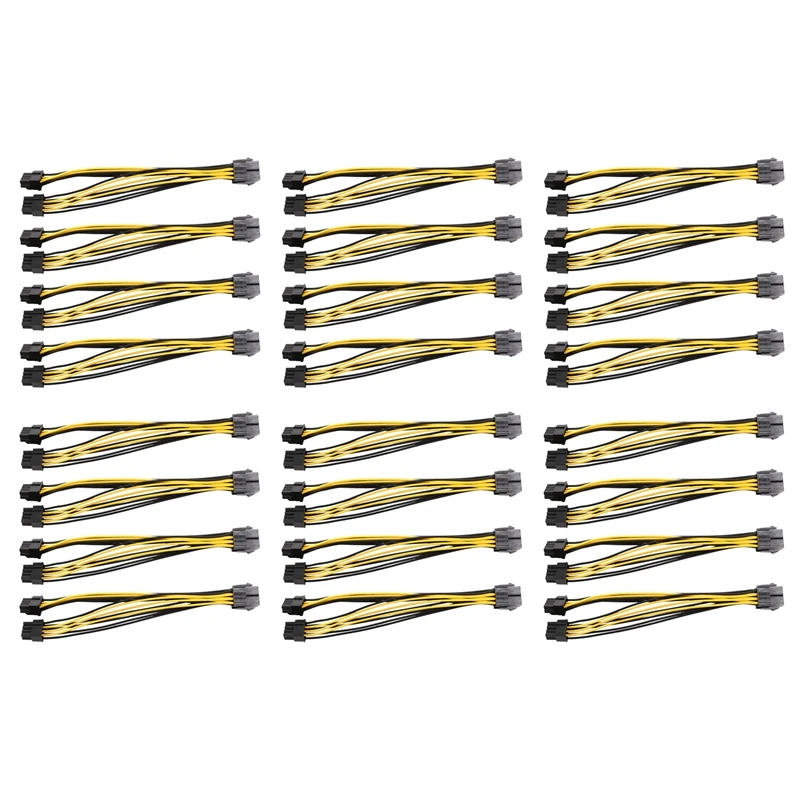 

30-Pack PCI-E 8Pin To 2X 8 Pin (6+2) Power Splitter Cable For PCIE PCI Express Image Card Y - Splitter Extension Cable