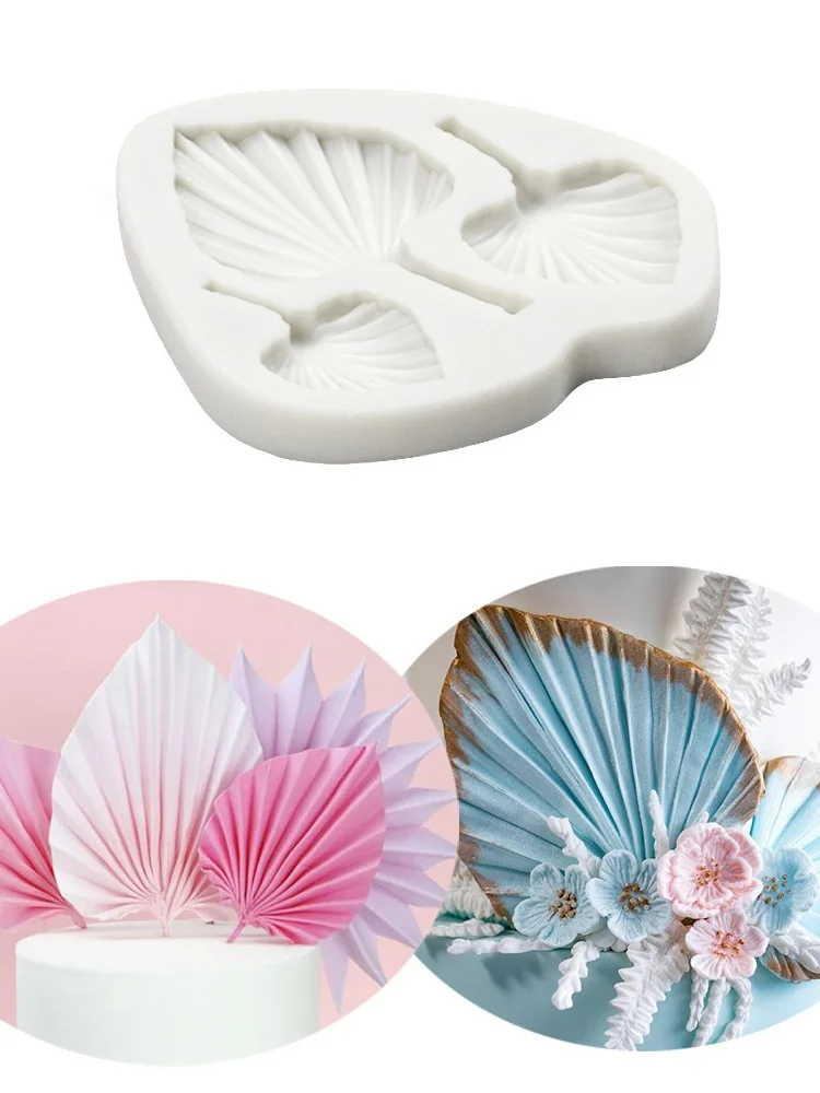 

Palm Leaf Silicone Moulds Cake Decorating Folded Leaf Fondant DIY Chocolate Dry Pace Mold Plaster Drop Glue Mold Resin Tools