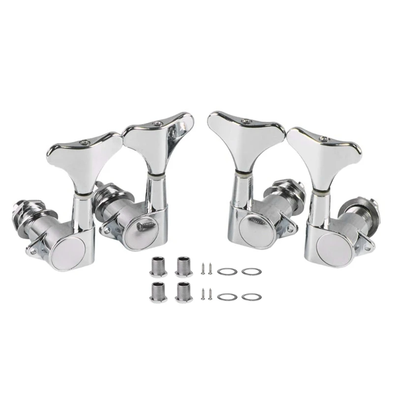 

Bass Guitar Tuning Pegs Keys Guitar Bass Tuners for 4 String Guitar Sealed 2L 2R Keys for Electric Jazz Bass Silver
