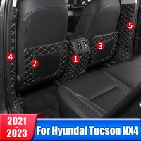 leather car seat back pad anti kick cover for hyundai tucson nx4 2021 2022 2023 hybrid n line child anti dirty mat accessories
