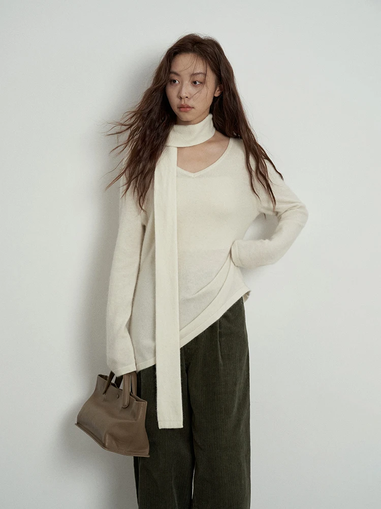 Love and Nancy оригинальный дизайн 2024 осенне-зимний новый шерстяной свитер с v-образным