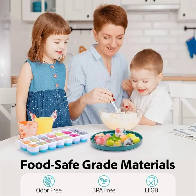 Силиконовая форма для льда лотки 14 кубиков многоразовый силиконовый лоток с