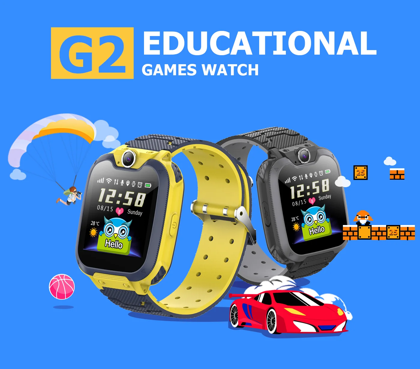 

키즈 스마트 게임 시계 퍼즐 게임 음악 카메라 계산기 지원 SD 2G SIM 카드 통화 kids watches girls smart watch