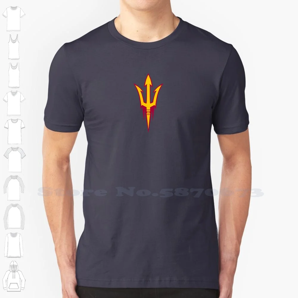 

Arizona State Sun Devils Logo Casual T Shirt Top Quality Graphic 100% Cotton Tees
