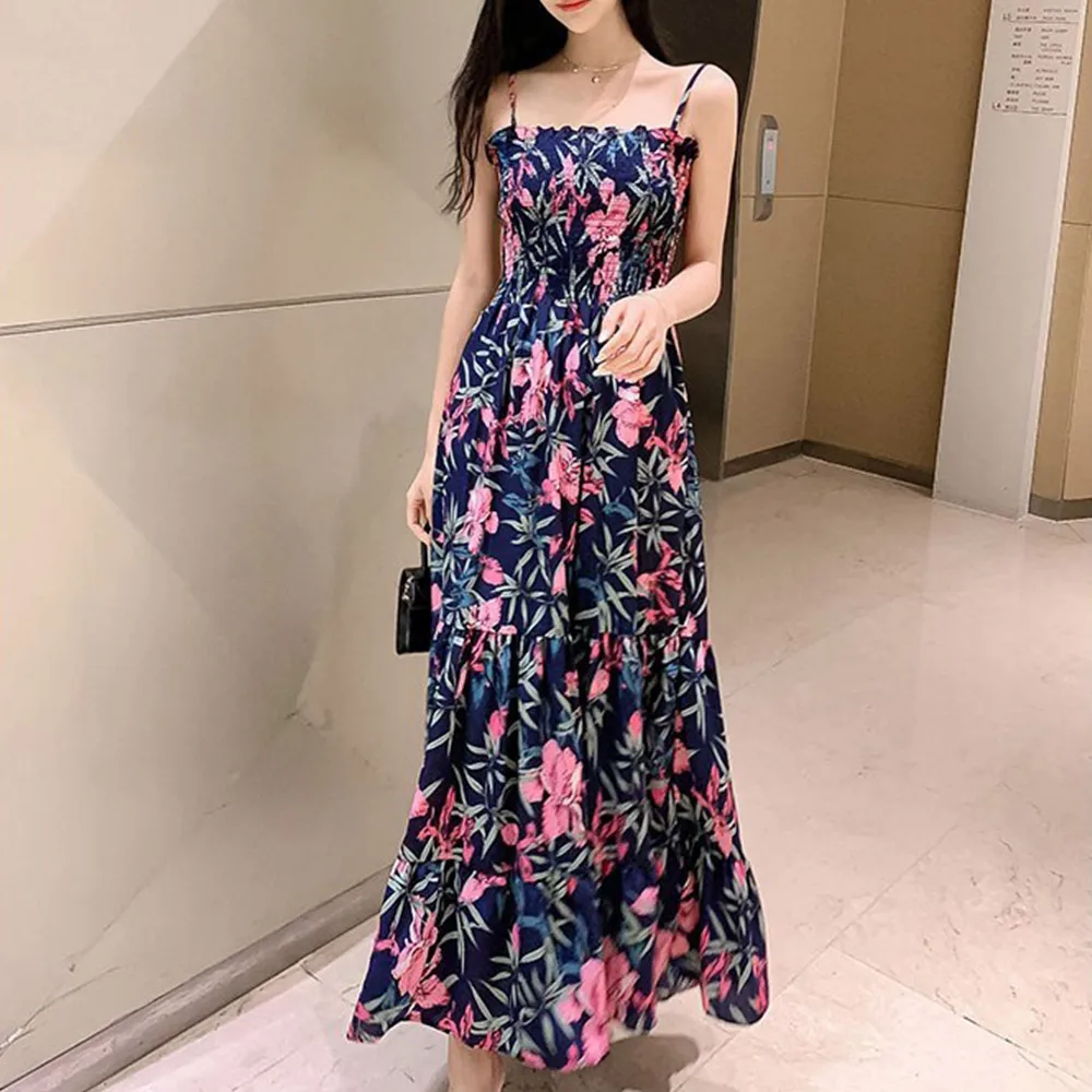 

프린팅 쉬폰 스모크 플레어 롱 원피스 INO025A