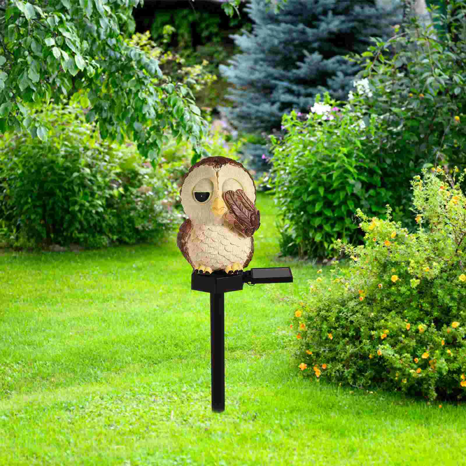 

Полимерная статуя совы на солнечной батарее, мультяшная садовая лампа на солнечной батарее для газона, украшение для сада, ландшафтный свет...
