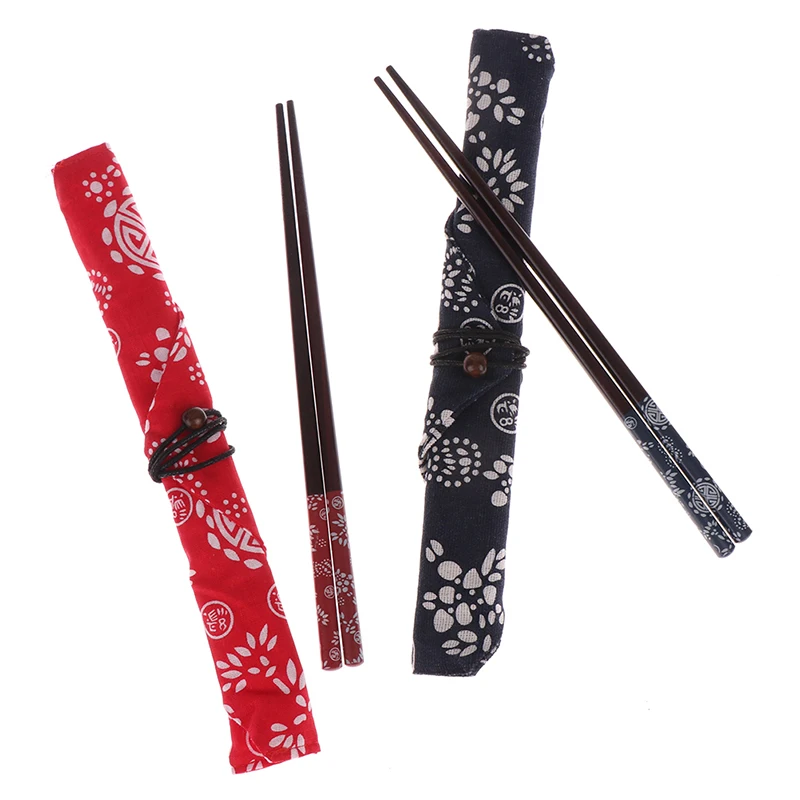 Set Natural Ironwood Handmade Value Gift Sushi Chinese Food Reusable Portable Travel Tableware
