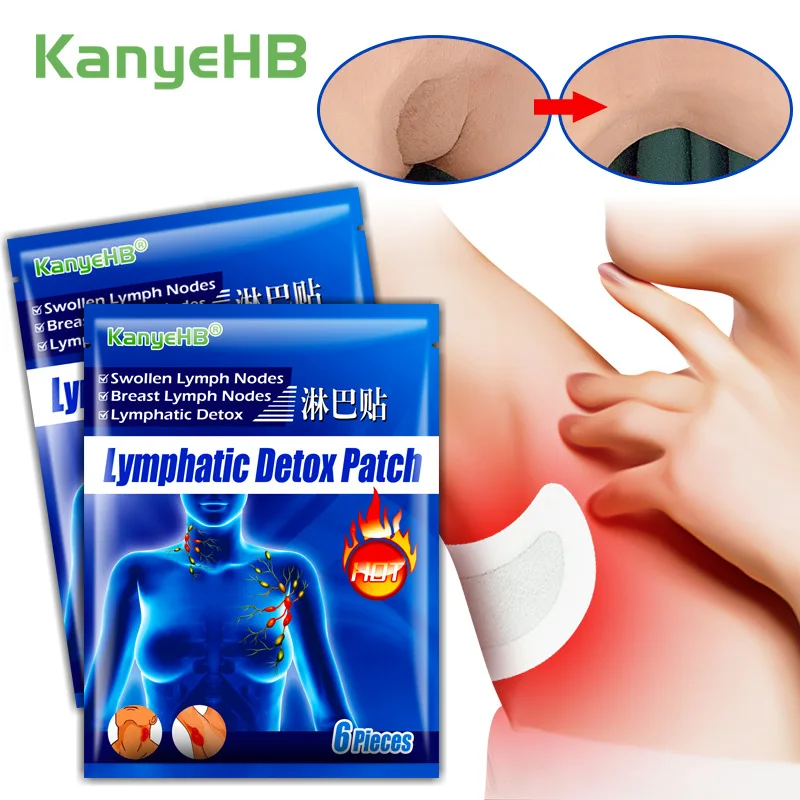 6pcs Herbal Lymphatic Detox Patches Breast Armpit Anti-Swelling Lymph Node Treatment Plaster Chest Lymph Medical Drainage Pads