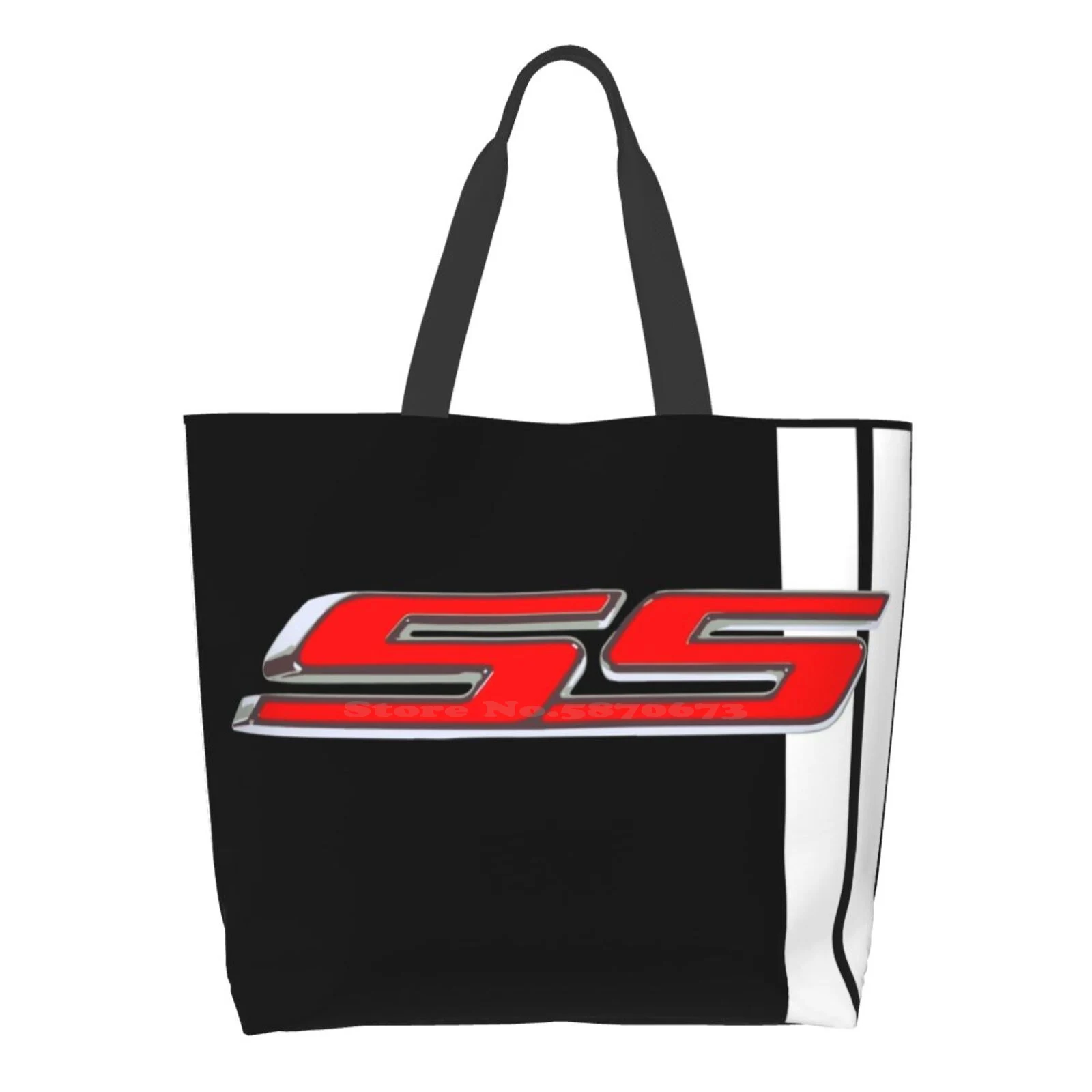 

Camaro Ss Classic Red Super Sport Racing Stripe Shopping Bag Tote Large size Chevelle El Camino Impala Monte Carlo