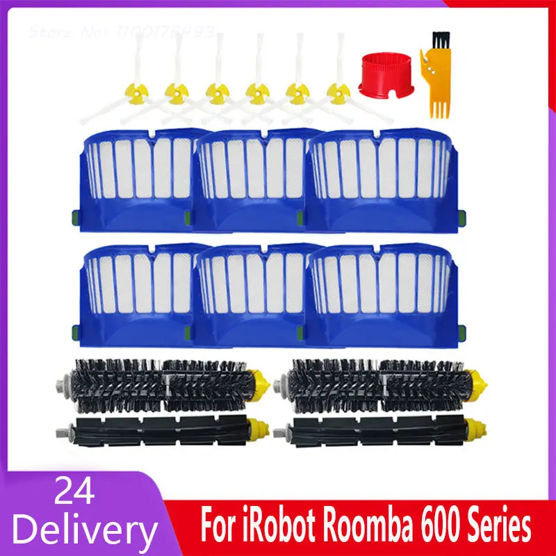 

Hepa Filter Main Side Brush For iRobot Roomba 600 Series 601 610 620 630 631 650 651 655 660 585 595 680 Robot Vacuum Cleaner