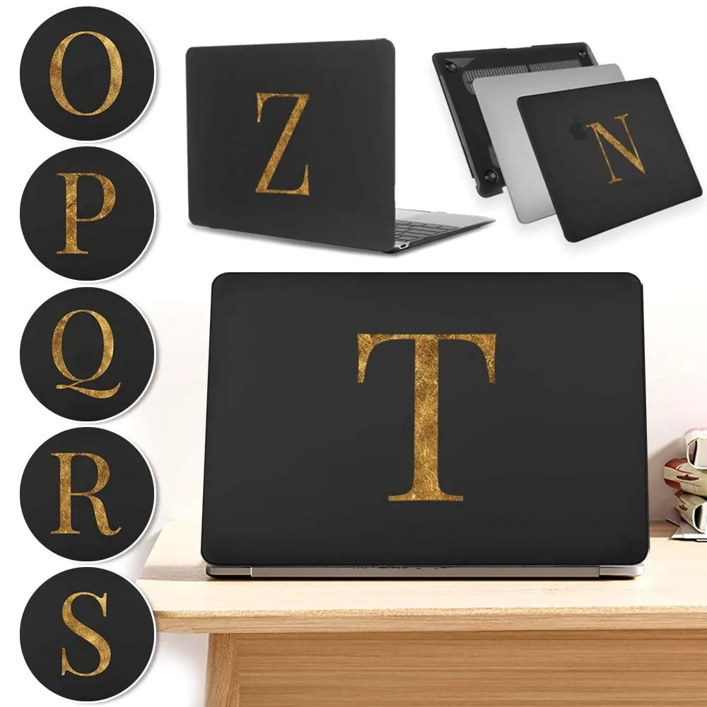 

Case for Apple Macbook Pro 16 A2485/A2141/Pro 14 A2442/Pro 13 A2338 A2251 A2289/Pro 15 Matte Black 26 Letters Hard Laptop Cover