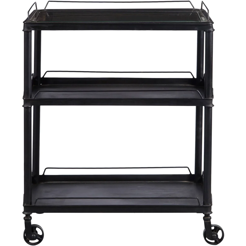 

Mirrored Tray Top Metal Bar Cart