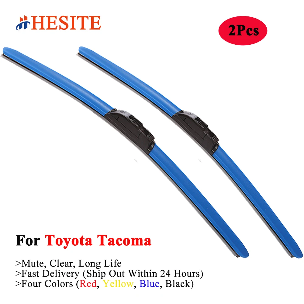 

2Pcs Colored Hybrid Windshield Wiper Blades For Toyota Tacoma Vehicle From 1995 To 2018 Fit H U J Hook Arm Red Blue Yellow Black