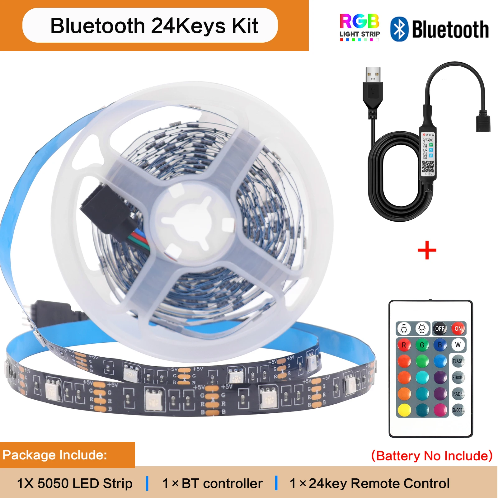 

RGB светодиодная лента USB 5050 30 LEDs/M Bluetooth