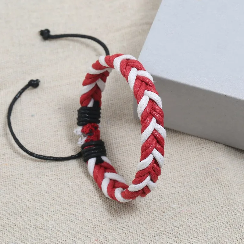 Веревочный браслет для мальчиков и девочек разные цвета Плетеный Регулируемый