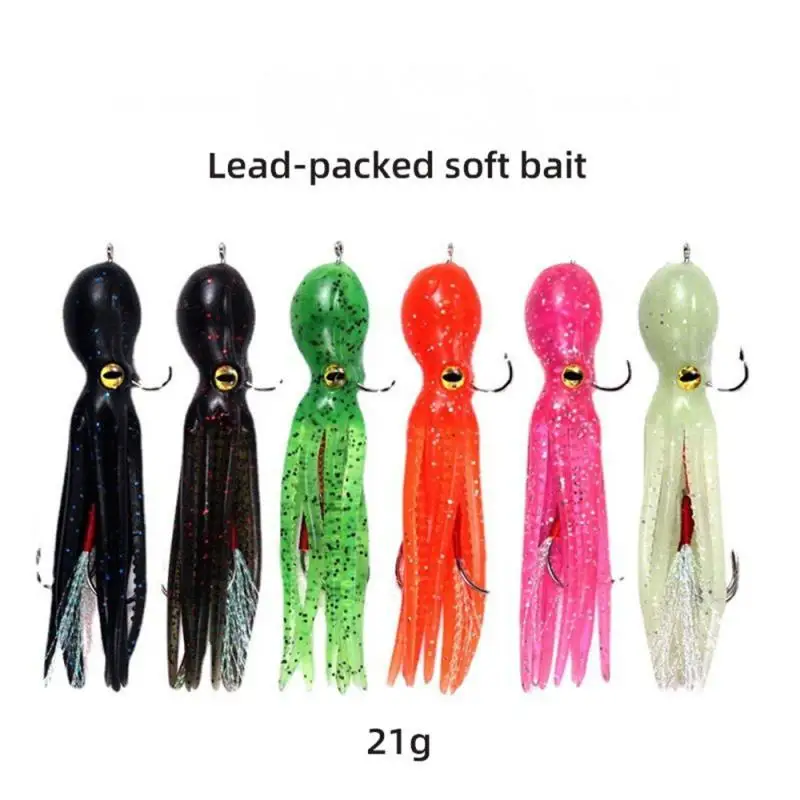 

Octopus Fishing Lure 21g Double Hook Artificial Silicone Soft Baits Triple Jig Sinking Octopus Swimbaits For Bass Trout Shad