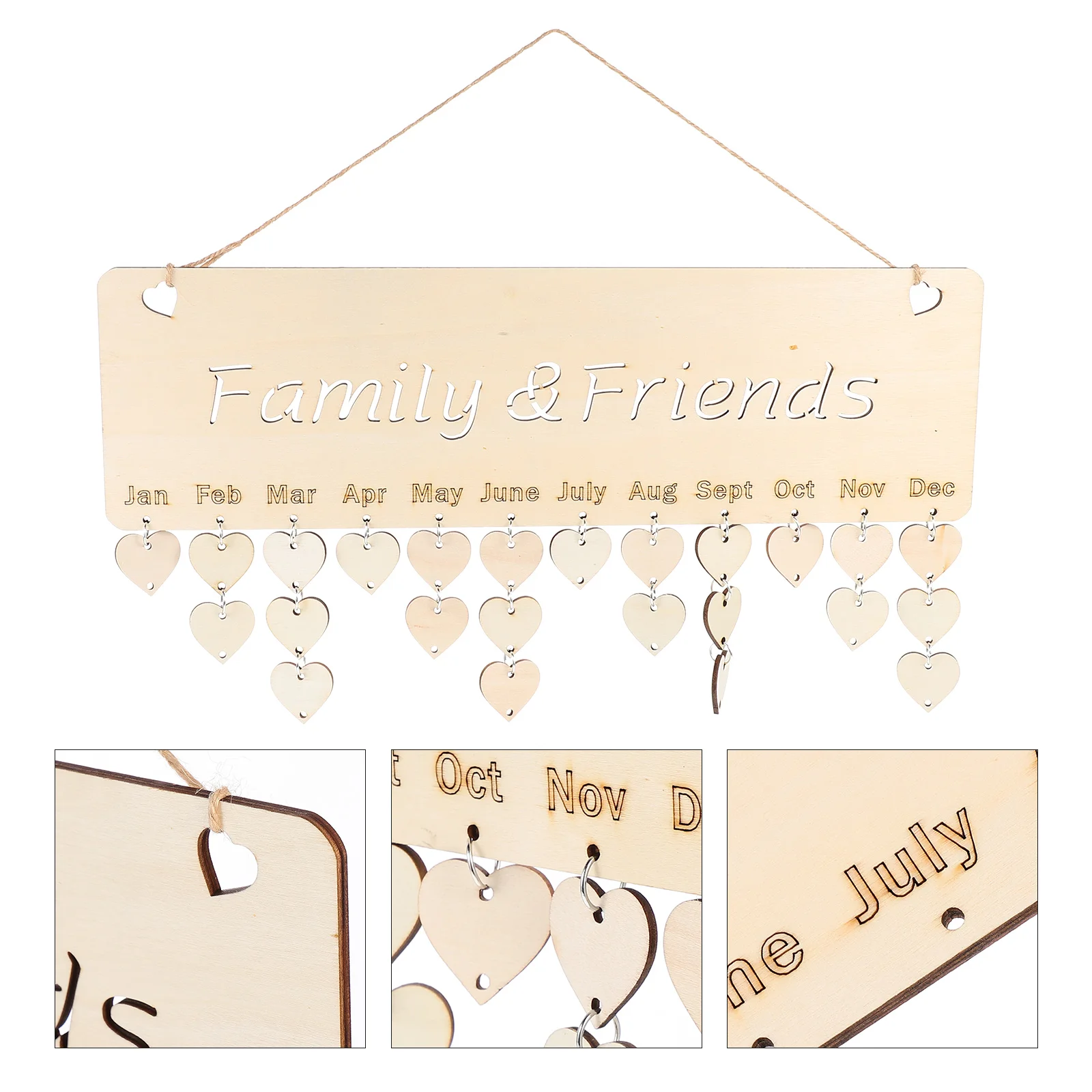 

Birthday Board Wall Hanging Wooden Birthday Celebration Reminder Calendar Board