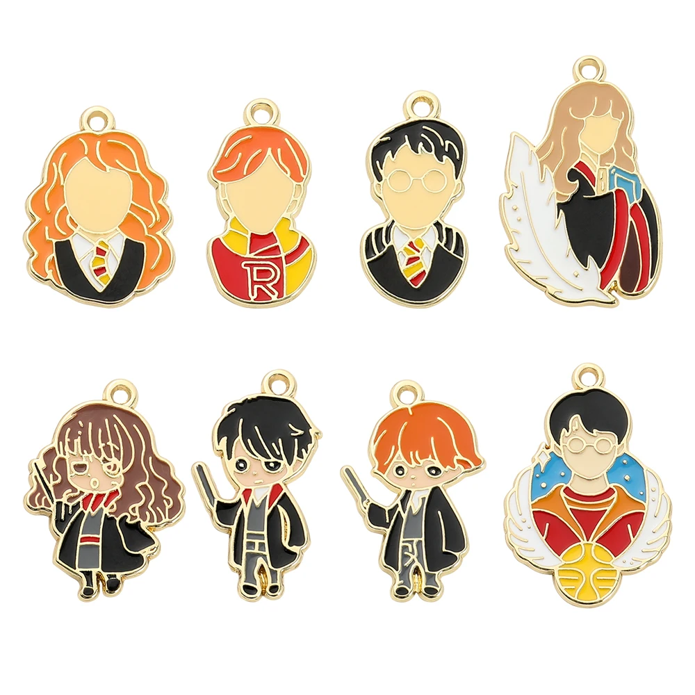 

Wholesale 10Pc Trend Harried Potter Pendant Accessories Cute Charm Jewelry Bracelet Necklace DIY Clothing Pendant Accessories