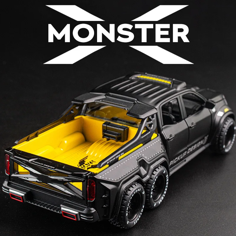 

1:28 Simulation Pickup Alloy Car Model Sound and Light Pull Back Off-road Vehicle Children's Model Toy Car Gift