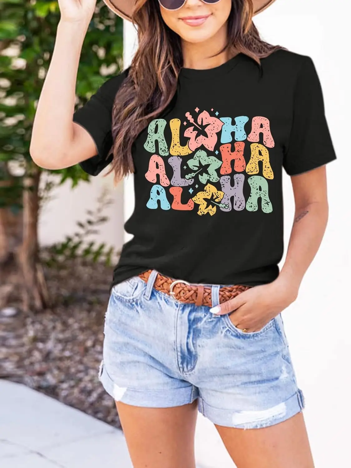 Гавайские рубашки для женщин футболки с цветочным рисунком топы тропического