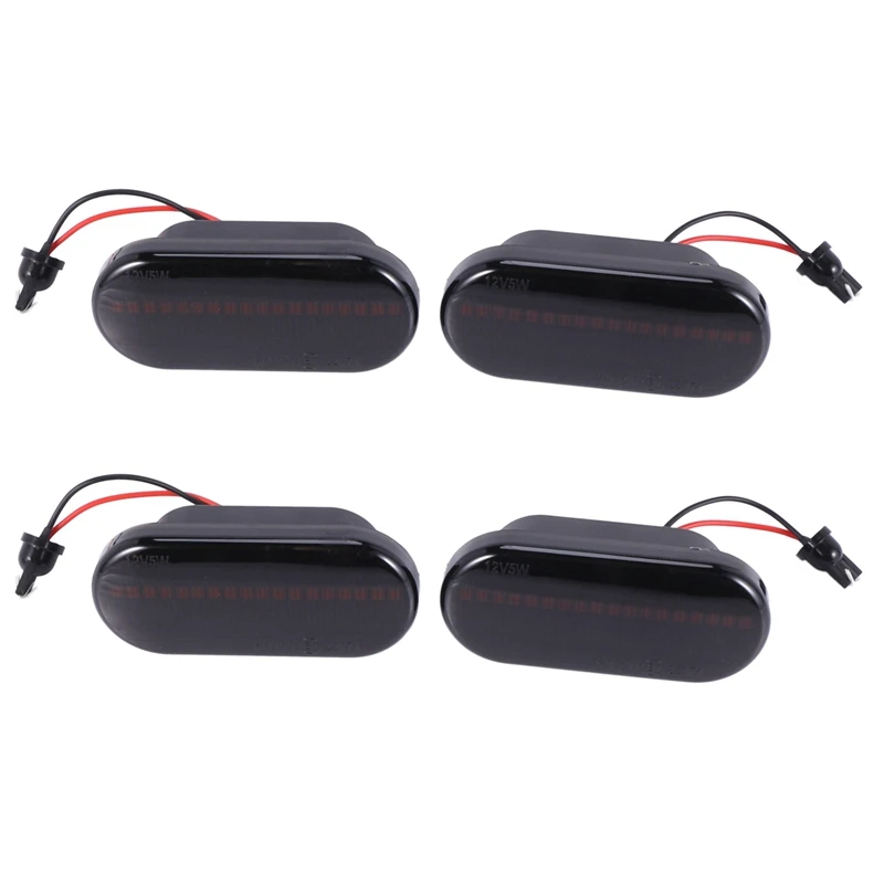 

2X Car Dynamic Water Light LED Foliate Turn Signal For Volkswagen Bora Golf 3 4 Passat 3Bg Polo Sb6 Black