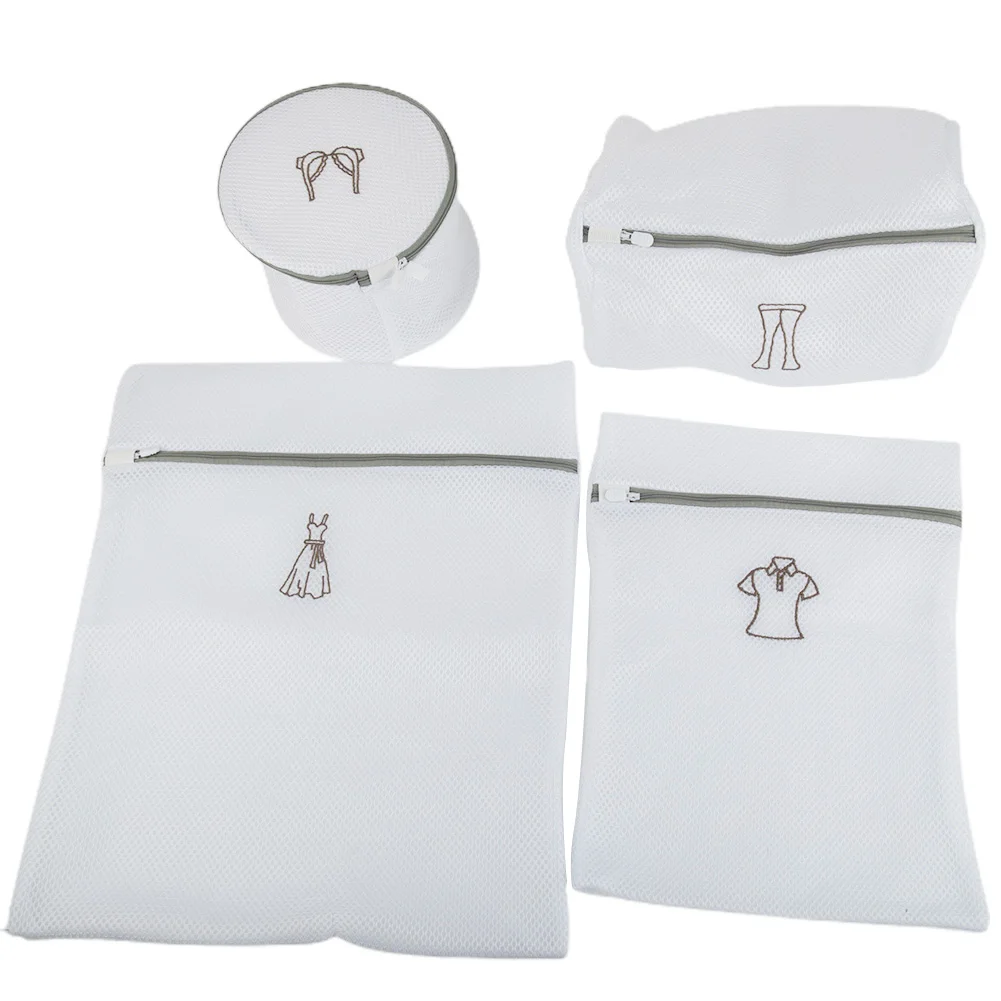 

4/6PCS Mesh Laundry Bag Washing Bags Mesh Polyester Dirty Laundry Bag Embroidery Net Bra Wash Basket Underwear Laundry Bag