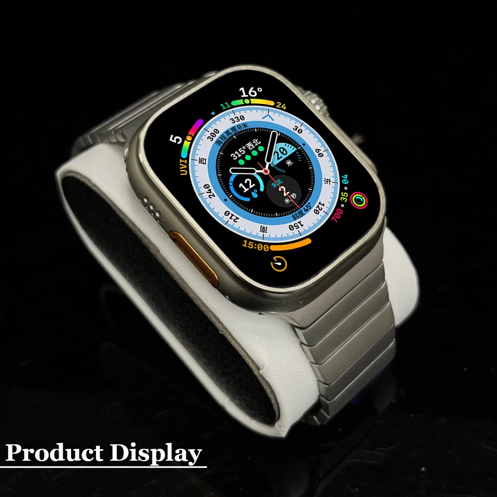 Titanium Link Bracelet for Apple Watch 8 7 41mm 45mm Ultra 49mm Luxury Stainless Steel Strap for Iwatch 6 5 4 Se 44mm 42mm 40mm